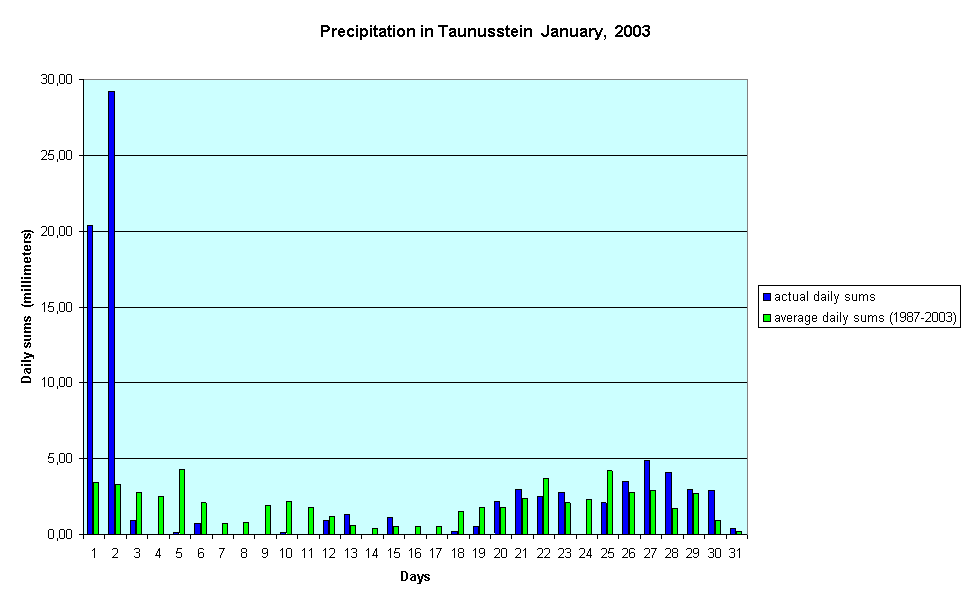 Precipitation in Taunusstein  January,  2003