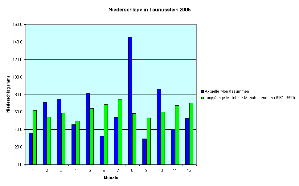 Niederschlge in Taunusstein 2005